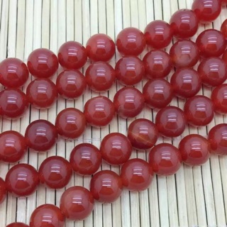 ☄️หินมงคล หินนำโชค หินคาร์เนเลียน Natural Red Carnelian Round Beads Loose Spacer DIY Jewelry Size 4 6 8 10 12 mm
