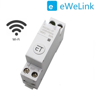 1P+N Din Rail WIFI Circuit Breaker Smart Timer Switch Relay Remote Control By eWeLink Smart Home Compatiable With Alexa