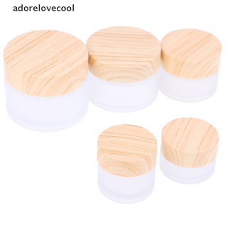 ADTH 5g 10g 15g 30g 50g Frosted Glass Cream Jar Wooden Make-Up Skin Care Container Martijn