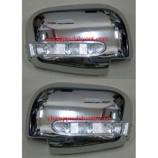 ครอบกระจกมองข้างมีไฟ ครอบกระจก MITSUBISHI TRITON 2005-2012 PAJERO SPORT 2009-2012 โครเมี่ยม