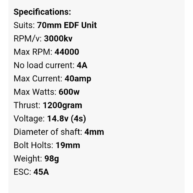 มอเตอร์-edf-ใส่กับดักแฟน-70mm-2226-แกน4มิล-มีหลายkv-มอเตอร์เครื่องบิน-เรือ-รถ