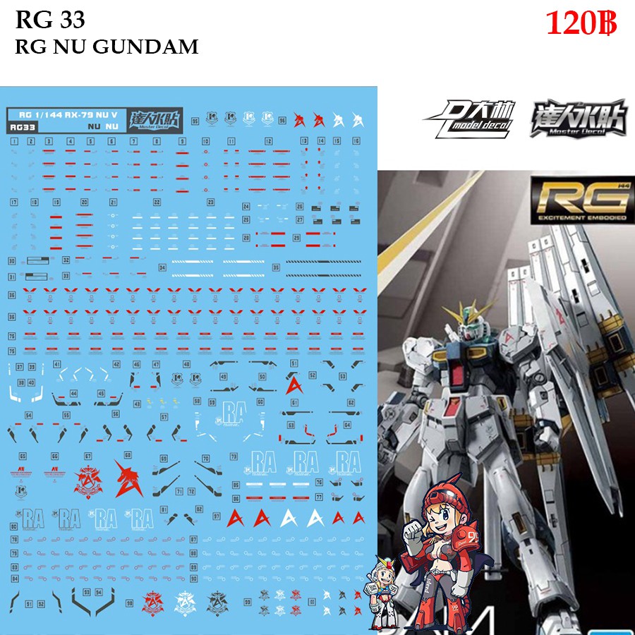 ดีคอลน้ำ [D.L. Darlin] RG33, RG35(Bronzing Silver) RX-93 V GUNDAM RG 1/ ...