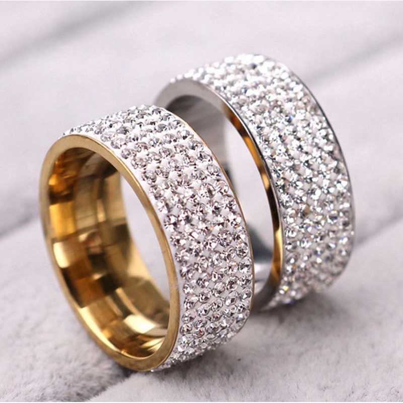 ภาพหน้าปกสินค้าFashion Diamond Punk Ring