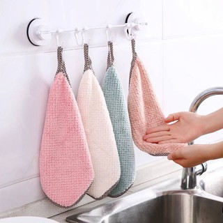 ผ้าเช็ดมือ ผ้าเช็ดจาน ผ้าเช็ดโต๊ะ ผ้าทำความสะอาด ผ้าเช็ดมือแบบแขวน มี 4 สีให้เลือก Kitchen Towels