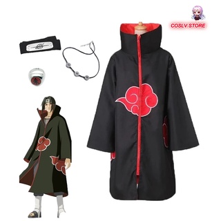 (พร้อมส่ง) เสื้อคลุมคอสเพลย์ อนิเมะ Narut Akatsuki Hatake Kakashi มีซิป สีดํา สําหรับปาร์ตี้ฮาโลวีน