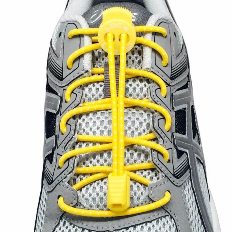 Lock laces เชือกรองเท้าไม่ต้องผูก สีเหลือง Shopee Thailand