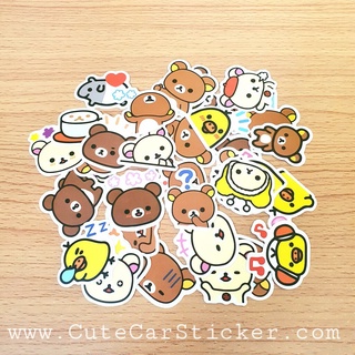 สติ๊กเกอร์ Rilakkuma หมี รีลัคคุมะ ติดแน่น กันน้ำ ติดกระเป๋าเดินทาง โน็ตบุ้ค (40 ชิ้น) sticker