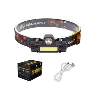 101 ไฟฉายคาดหัว Q5+COB Outdoor USB Rechargeable พร้อมแม่เหล็ก