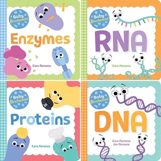 [ชุดหนังสือเด็ก 4 เล่ม] Baby Biochemist STEM Board Book University Medical School Proteins DNA RNA Enzymes for babies