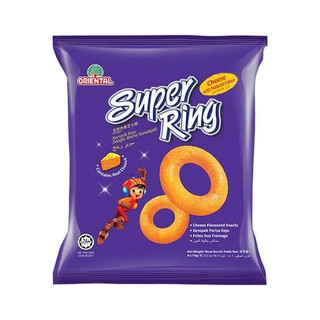 Super Ring Cheese ซุปเปอร์ ริง ขนมวงแหวนข้าวโพดอบชีส 14g x 8 ห่อ