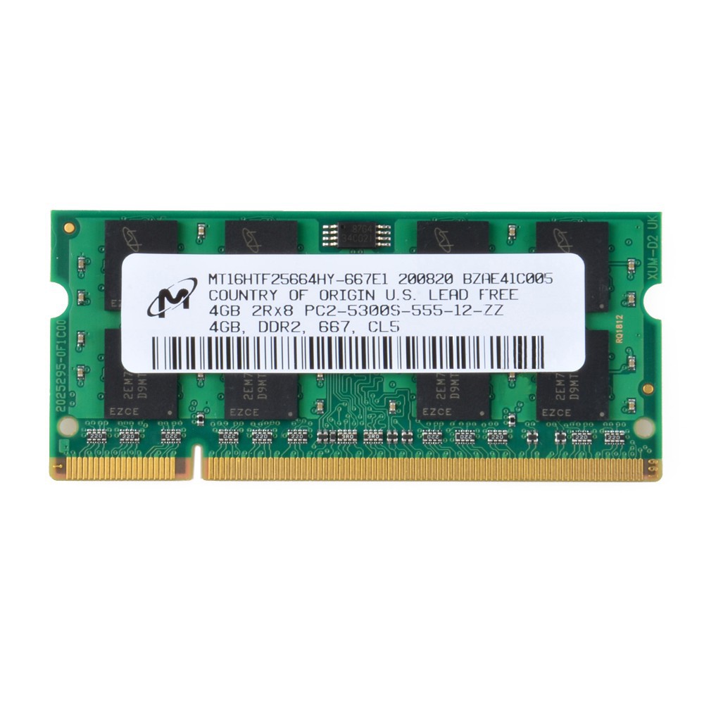 แรมหน่วยความจําโน้ตบุ๊ก-micron-4gb-2rx8-pc2-5300s-6400s-ddr2-667mhz-800mhz-so-dimm