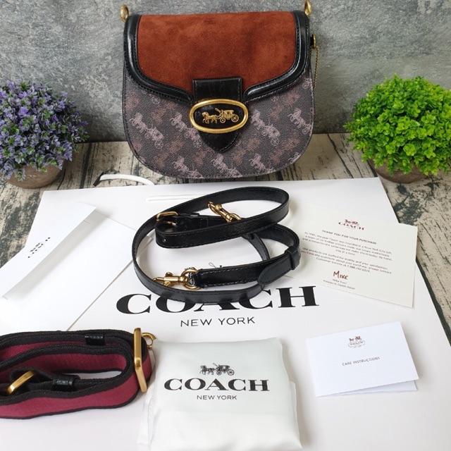 Kat saddle bag 20 with horse and carriage print sale