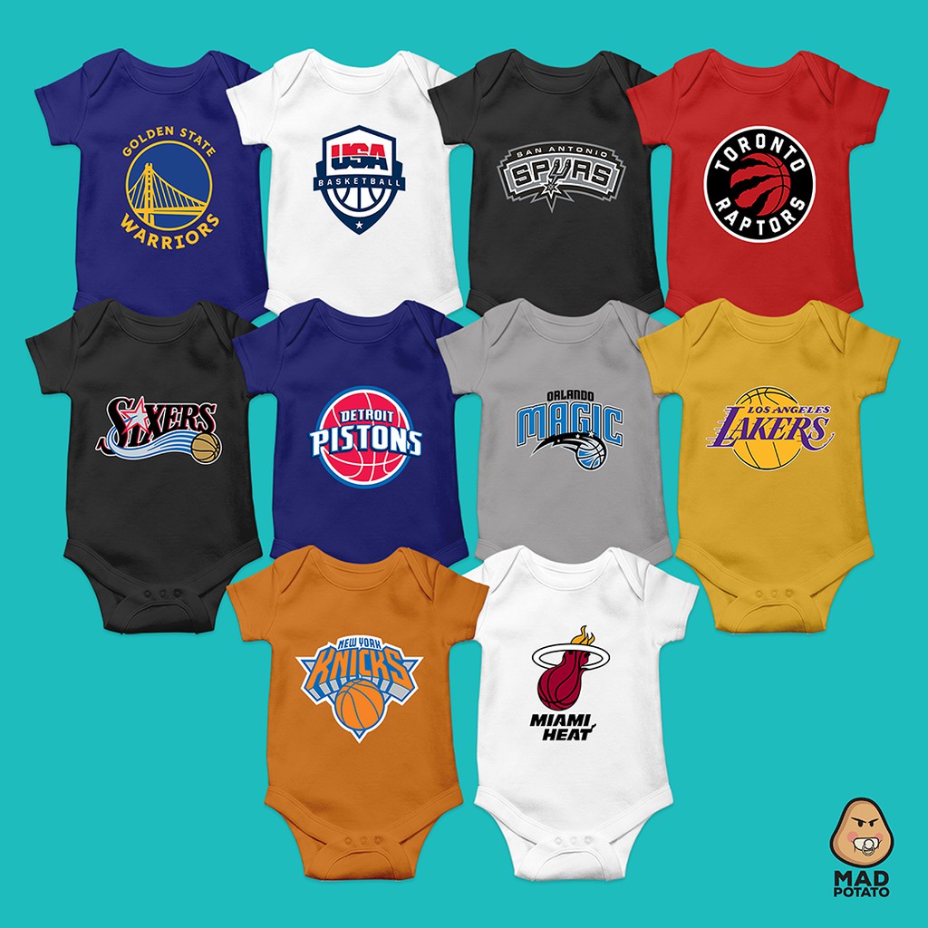 ชุดรอมเปอร์-เสื้อบาสเก็ตบอล-ลาย-mad-potato-nba-teams-lakers-miami-heat-miami-heat-สําหรับเด็ก