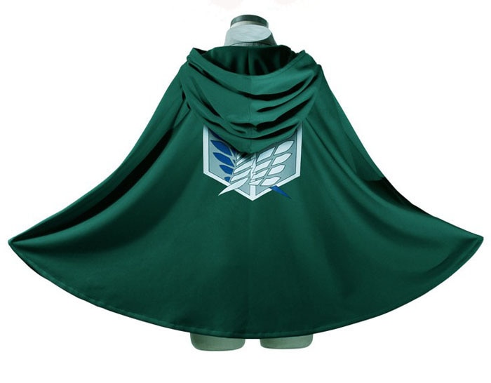 ภาพหน้าปกสินค้าAttack On Titan Costume Green Cloak Japanese Anime Cosplay Shingeki No Kyojin Hoodie Eren Levi Mikasa Cloak Scout Legion Coat