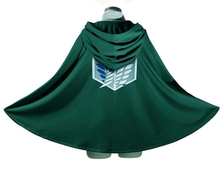 สินค้า Attack On Titan Costume Green Cloak Japanese Anime Cosplay  Shingeki No Kyojin Hoodie Eren Levi Mikasa Cloak Scout Legion Coat