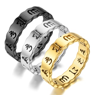 แบรนด์ใหม่ แหวนเหล็กไทเทเนียม เหล็กสเตนเลส 6 มม. สไตล์ย้อนยุค โบราณ สําหรับผู้ชาย และผู้หญิง