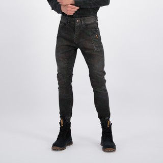DAVIE JONES กางเกงจ็อกเกอร์ ขาจั๊ม ลายพราง สีดำ Camo Joggers in black GP0051BK