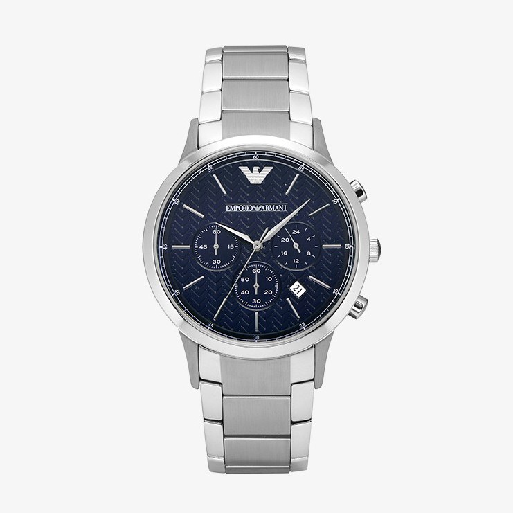 ภาพหน้าปกสินค้าEMPORIO ARMANI นาฬิกาข้อมือผู้ชาย รุ่น AR2486 Classic Chronograph Blue Dial - Silver