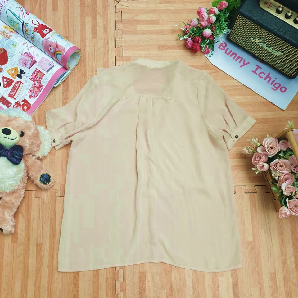 breeze-เสื้อเชิ๊ต-อก-36-นิ้ว-ผ้าชีฟอง-แขนสั้น-มือสอง-สภาพดี-จากญี่ปุ่น