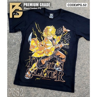 เสื้อยืดผ้าฝ้ายพรีเมี่ยม PG 52 Demon Slayer เสื้อยืด หนัง นักร้อง เสื้อดำ สกรีนลาย ผ้านุ่ม PG T SHIRT S M L XL XXL