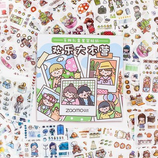 Box Set Sticker สติ๊กเกอร์ไดคัท 100 แผ่น สติ๊กเกอร์สำหรับตกแต่งไดอารี่ สติ๊กเกอร์ DIY / Zaomo