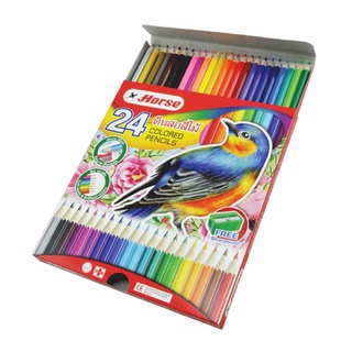 ตราม้า สีไม้ แท่งยาว รุ่น H-2080 24 สี พร้อมกบเหลาดินสอในกล่อง101342Horse Long 24 Colored Pencil