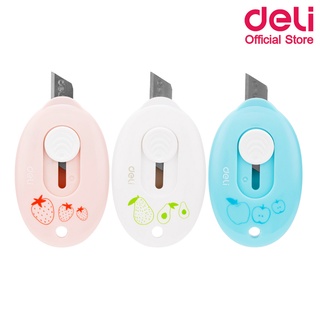 Deli 2050F Cutter Mini คัตเตอร์แฟนซี ขนาดเล็ก (คละสี 1 ชิ้น) คัตเตอร์ คัตเตอร์มินิ มีดตัดกระดาษ เครื่องเขียน คัตเตอร์พกพา