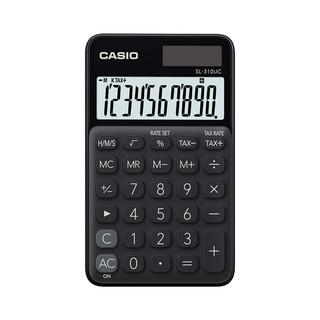 Casio Calculator เครื่องคิดเลข  คาสิโอ รุ่น  SL-310UC-BK แบบสีสัน ขนาดพกพา 10 หลัก สีดำ