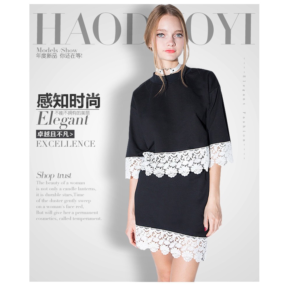 พร้อมส่งทั้งชุด-haoduoyi2016-sweet-lace-stitching
