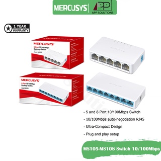 Mercusys Switch(สวิตซ์ฮับ)Fast Port(10/100) รุ่นMS105/MS108(ประกัน1ปี)