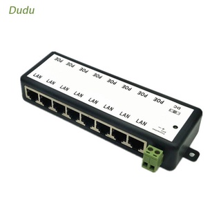 Dudu พอร์ต Poe หัวฉีด Poe Splitter 8 พอร์ตสําหรับกล้องวงจรปิด Cctv Poe Power Over Ethernet Ieee802.3Af