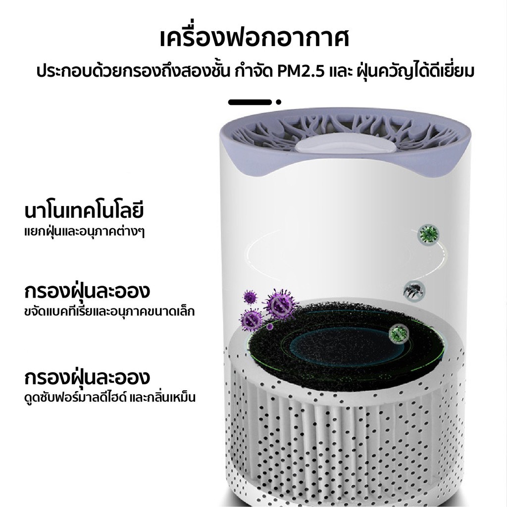 พร้อมส่ง-เครื่องฟอกอากาศ-uv-air-purifier-กรองฝุ่น-pm2-5-สูงสุด-99-97-anti-virus-ปรับอากาศ-เครื่องกรองอากาศ-เครื่องฟอก