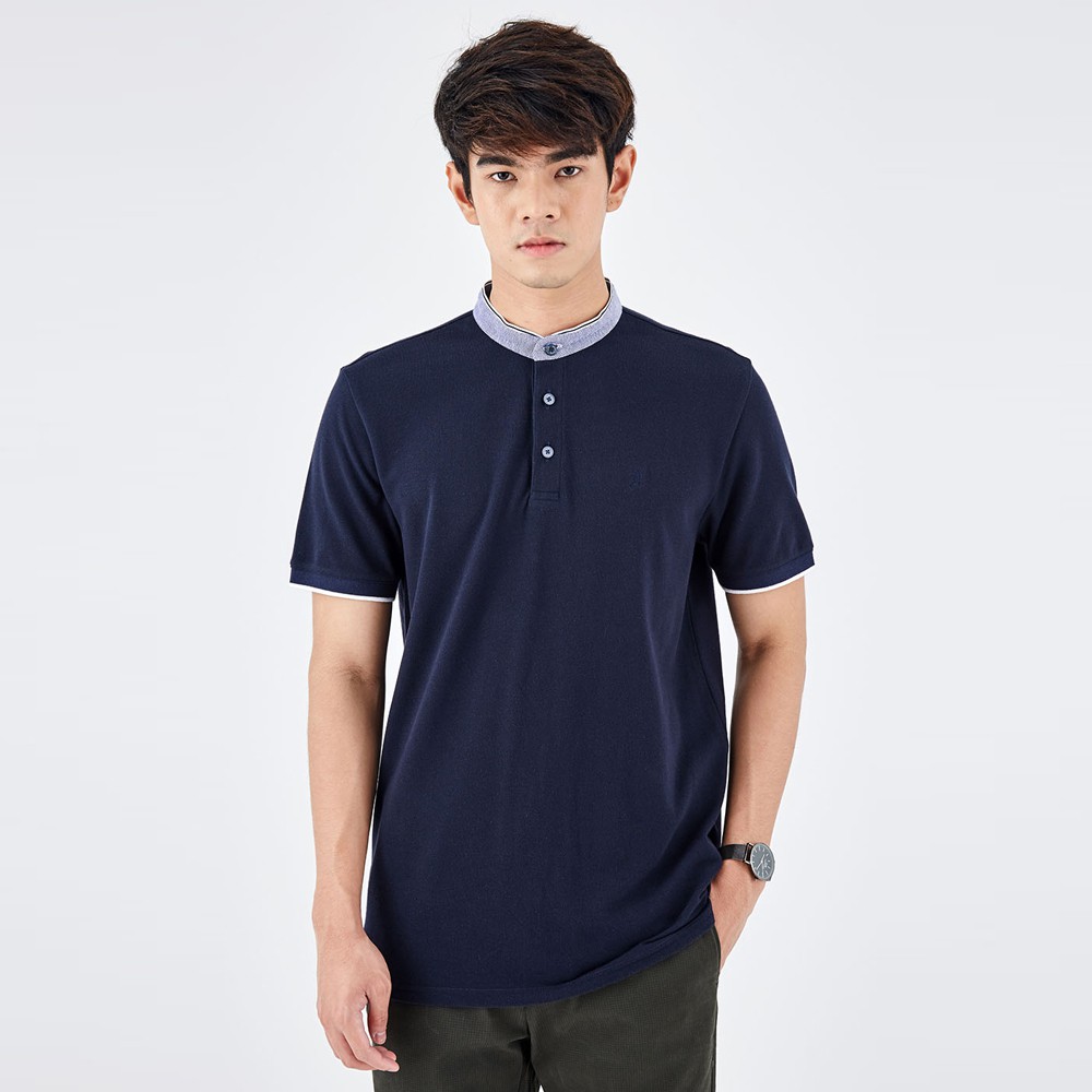 ภาพหน้าปกสินค้าLTD เสื้อโปโลคอจีน ผู้ชาย สีกรม  Stand Collar Polo (Slim fit)  0917