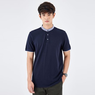 ภาพขนาดย่อของสินค้าLTD เสื้อโปโลคอจีน ผู้ชาย สีกรม  Stand Collar Polo (Slim fit)  0917