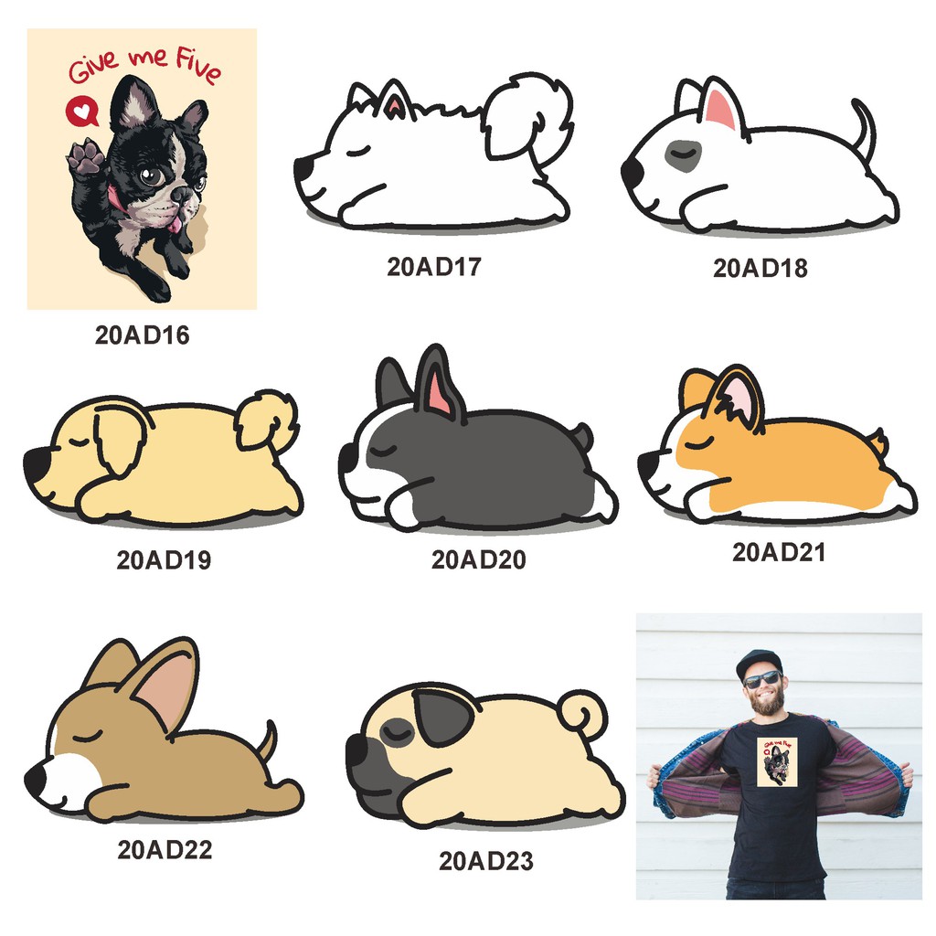 ตัวรีดติดเสื้อ-แบรนด์-รับทำ-สติ๊กเกอร์รีดติเสื้อลาย-puppy-น่ารัก