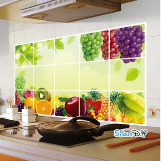 Aluminium Foil Sticker สติ๊กเกอร์อลูมิเนียม Grapes Fruits (กว้าง75cm.xสูง45cm.)