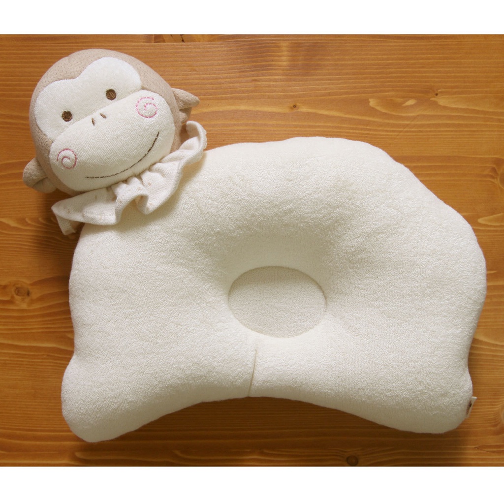 john-n-tree-organic-baby-protective-pillow-baby-organic-pillow-baby-monkey-หมอนหัวทุย-หมอนหลุม-หมอนออร์เเกนิค