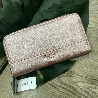 GUESS FACTORY WOMENS LONG WALLET กระเป๋าสตางค์ใบยาวซิปรอบวัสดุหนังนิ่ม