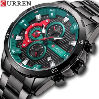 Curren 8402 นาฬิกาข้อมือ โครโนกราฟ เรืองแสง สายสแตนเลส สําหรับผู้ชาย