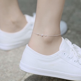 (Pre-order) สร้อยข้อเท้า Cube เงิน 92.5
