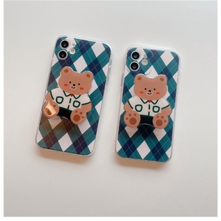 เคส สำหรับ ไอโฟน เคสซิลิโคน สินค้าพร้อมส่งจากไทย สำหรับ iPhone X XS MAX XR  7+ 8PLUS ไอริงหมีนักเรียน+เคส TPU-R1625