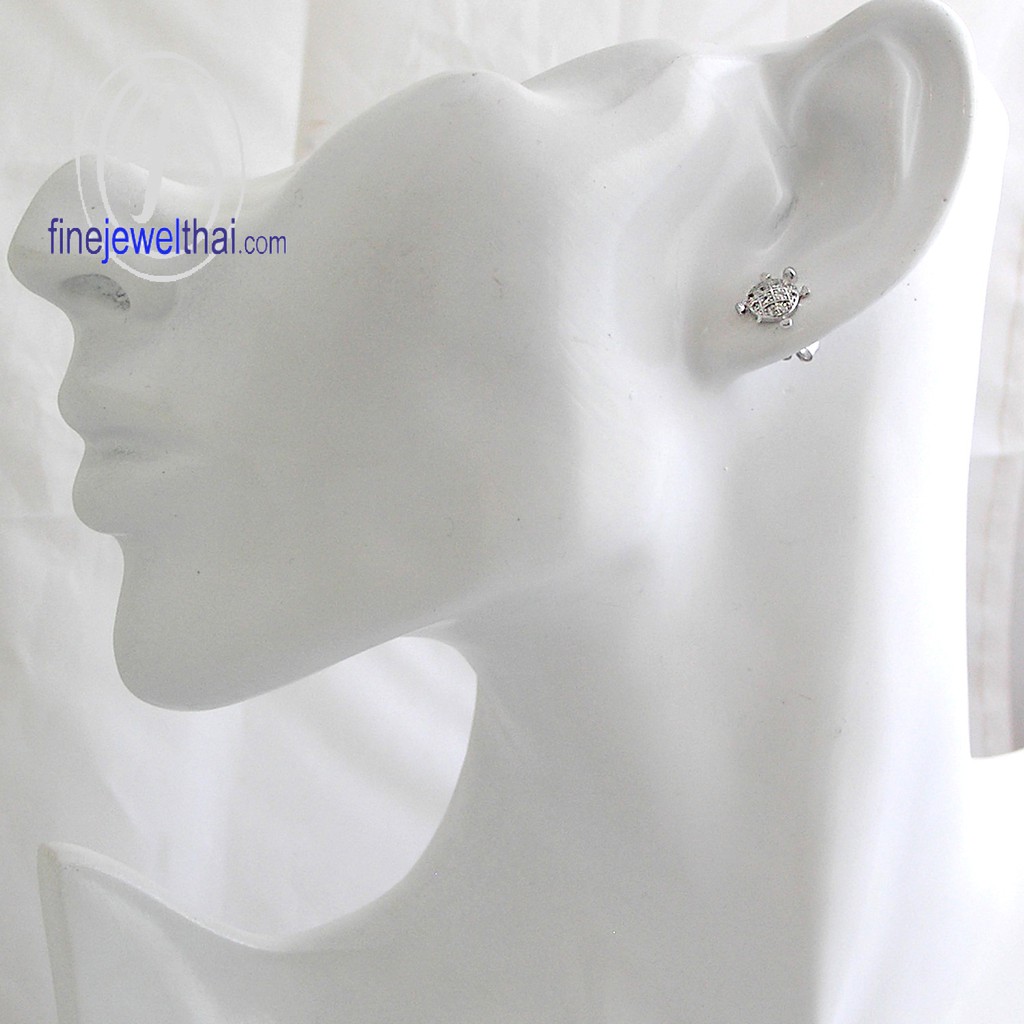 finejewelthai-ต่างหู-ต่างหูเพชร-ต่างหูเงิน-เพชรสังเคราะห์-เงินแท้-925-diamond-cz-silver-925-design-earring-e2170cz