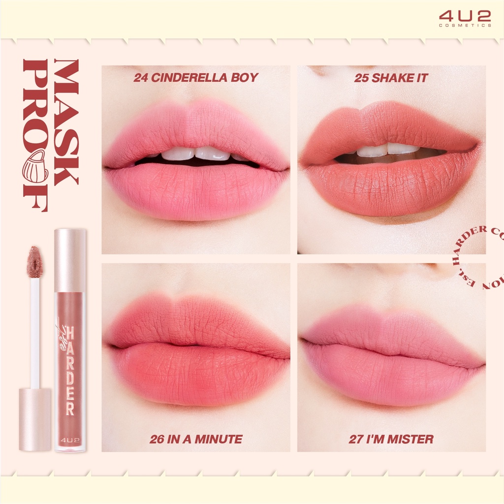 ภาพสินค้า4U2 EST.HARDER 2 16 สีใหม่  ลิควิดลิปแมท จากร้าน 4u2_cosmetics บน Shopee ภาพที่ 5