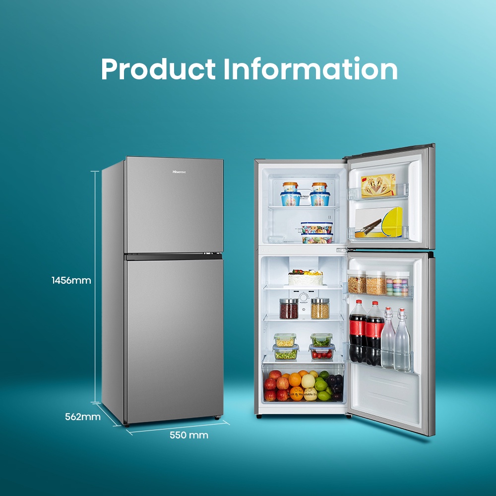 รายละเอียดเพิ่มเติมเกี่ยวกับ Hisense ตู้เย็น 2 ประตู : 7.5Q / 212 ลิตร รุ่น RT266N4TGN