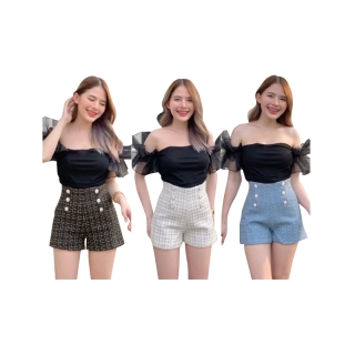 โปรโมชั่น : JARINYA กางเกงผ้าสั้น ผ้าทวิตชาแนล มีซิปด้านข้าง เรียบหรู มีซับใน ใส่สบาย