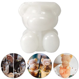 ถาดแม่พิมพ์ซิลิโคน รูปหมีน้อย สีขาว 3D ไม่ติดผิว สําหรับทําน้ําแข็ง เบเกอรี่ DIY