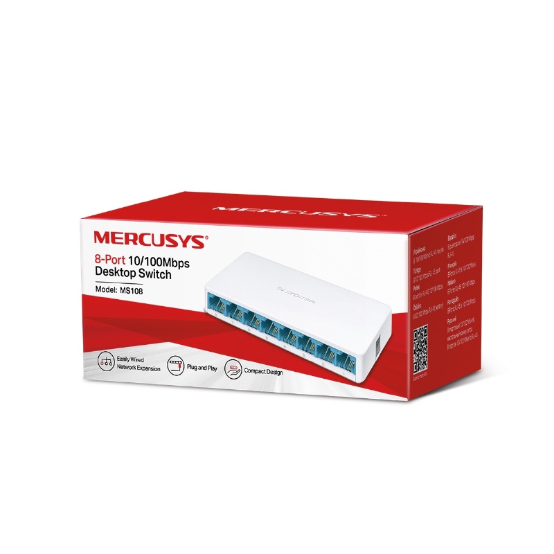 mercusys-ms108-8-port-10-100-mini-desktop-unmanaged-switch-สวิตซ์-ของแท้-ประกันศูนย์-1ปี