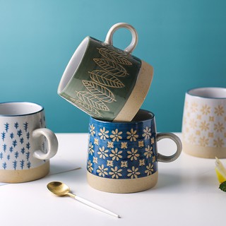 ✚℡❦Kawashimaya Japanese Stoneware Mug Creative Water Cup Women s Home Tea Coffee ถ้วยกาแฟแก้วเซรามิคแฮนด์เมดสไตล์ญี่ปุ่น