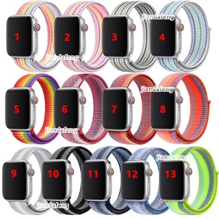 ภาพหน้าปกสินค้าสายรัดห่วงไนล่อนสำหรับ Apple Watch 38mm 40mm 42mm 44mm Series 6 5 4 3 SE ที่เกี่ยวข้อง