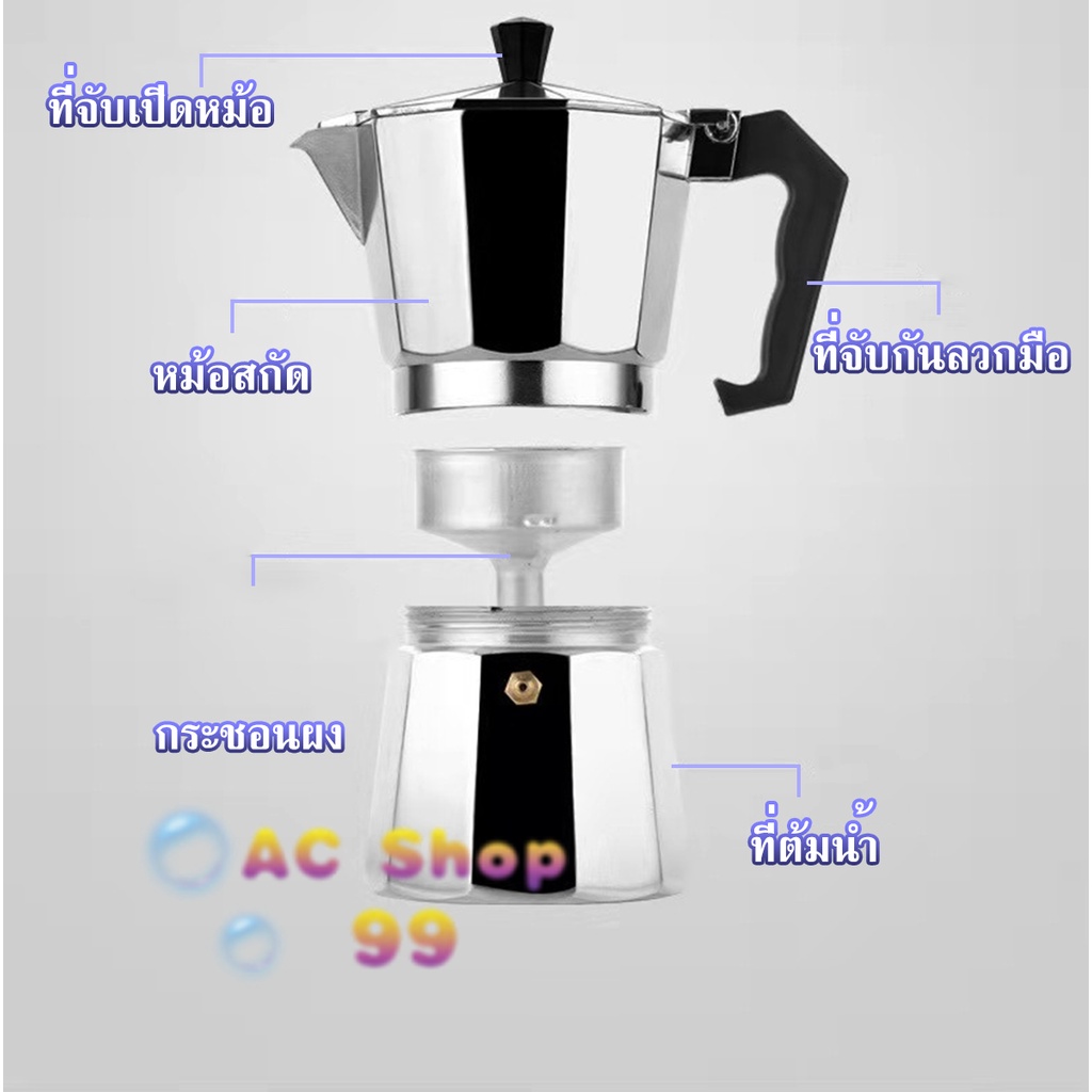 moka-pot-หม้อต้มกาแฟสด-หม้อต้มกาแฟขนาดพกพา-หม้อต้มกาแฟแบบแรงดัน